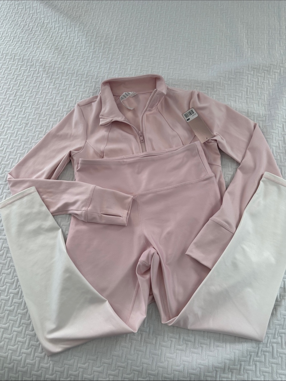Light Pink Active Jacket and Ombre Leggings Set Ellie M